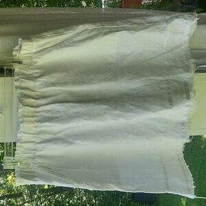 For Cynthia Classic White 100° Linen Casual Skirt